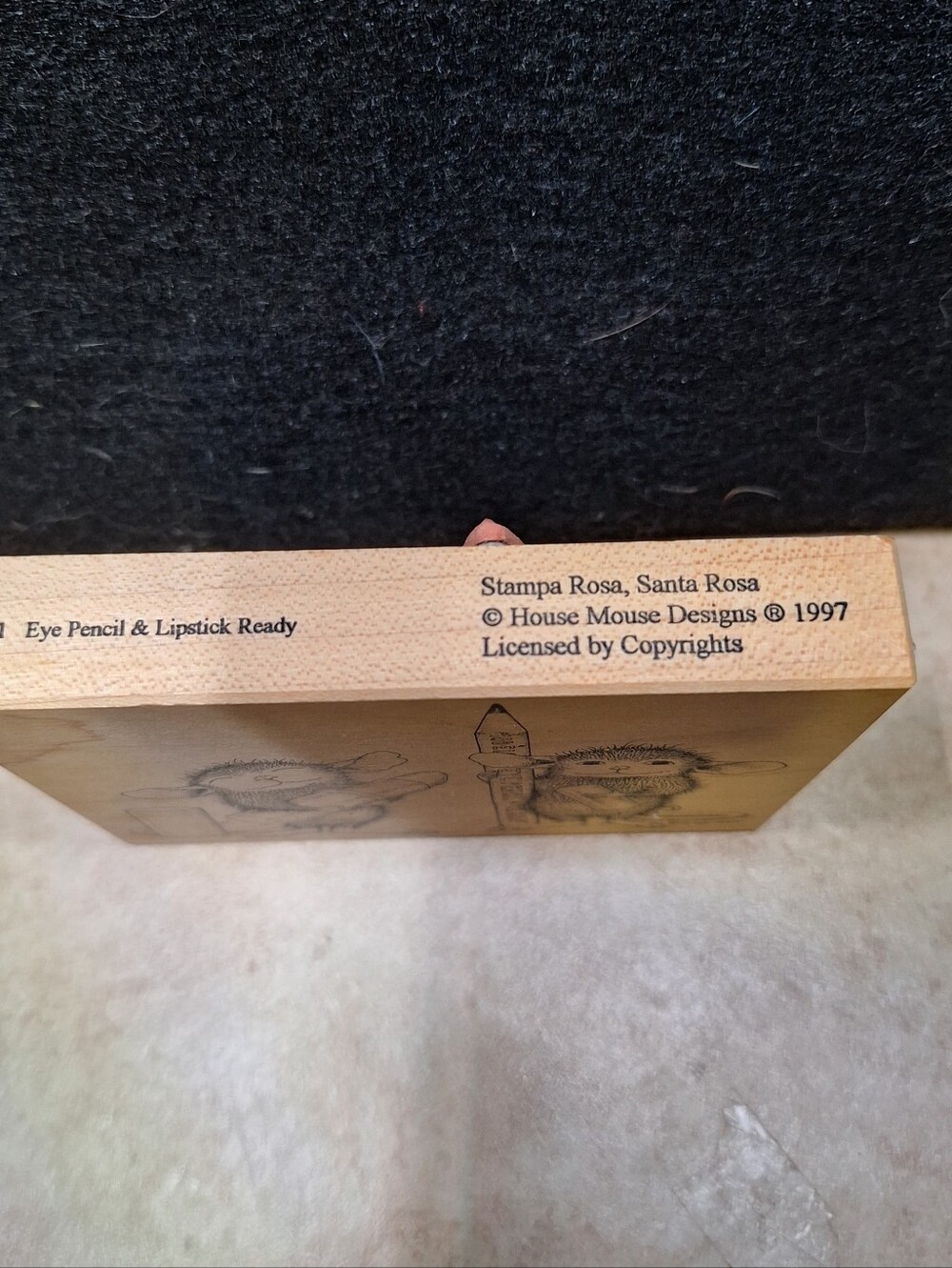 House Mouse Designs 1997 Wooden Block Stamp Eye Pencil & Lipstick Ready #HM 211 - Picture 3 of 7